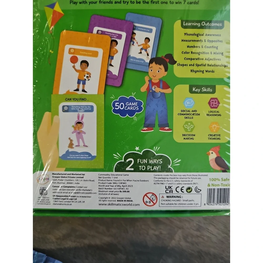 Skillmatics Found It! Outdoors Edition Scavenger Hunt Card Game Ages 4–7 NIB